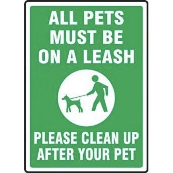 Accuform All Pets Must Be On A Leash - Please Clean Up After Your Pet, Aluma-Lite, 7 in x 5 in MCAW564XL - main